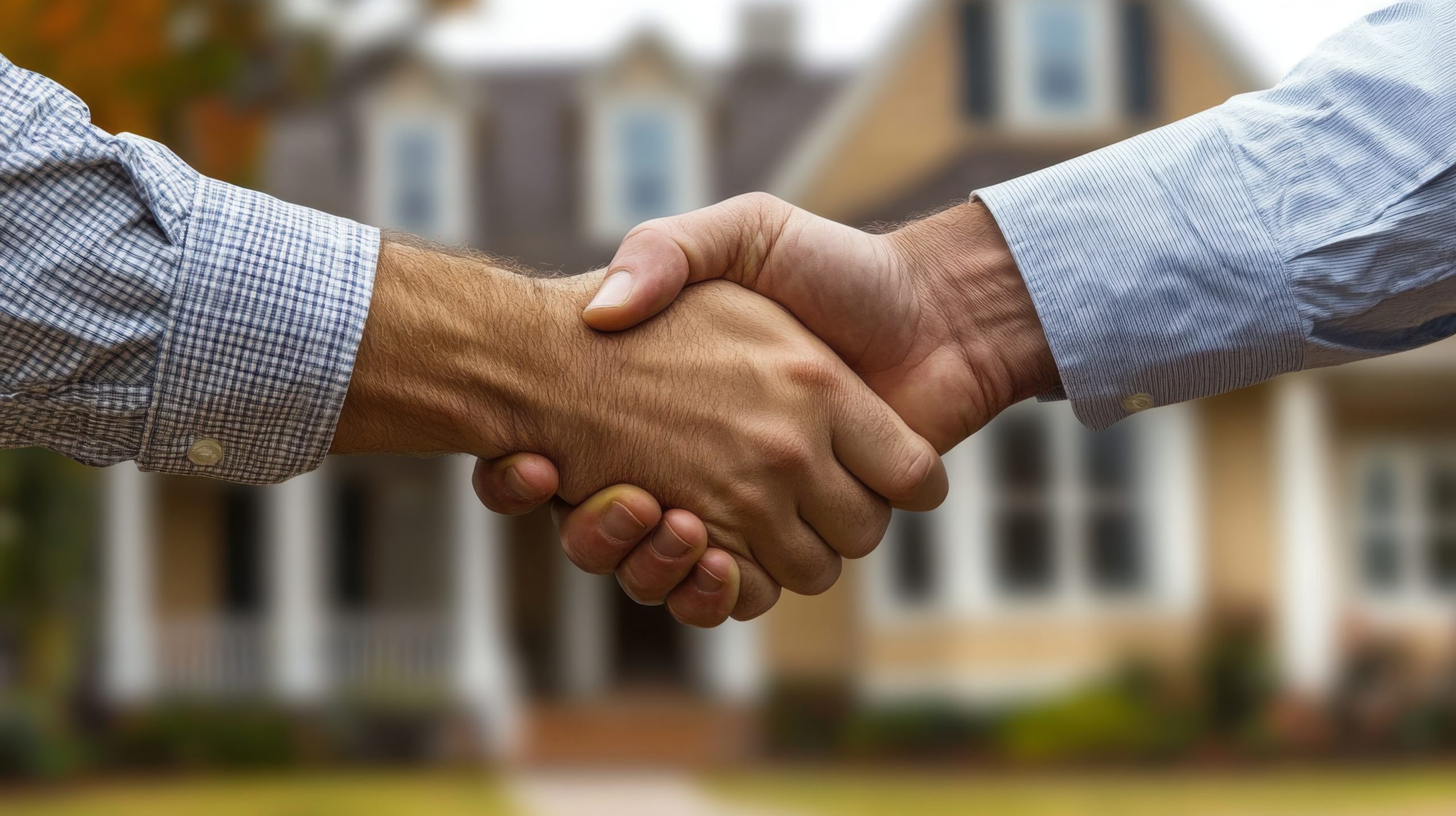 home renovation agreement handshake between homeowner and contractor